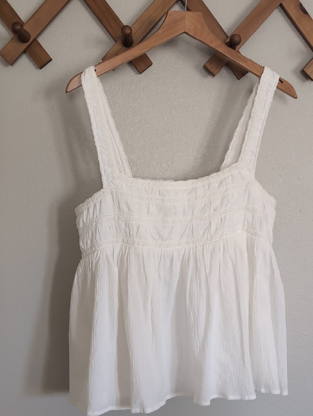 Neuflora Emilia Blouse Smocked Cotton Babydoll Tank Top